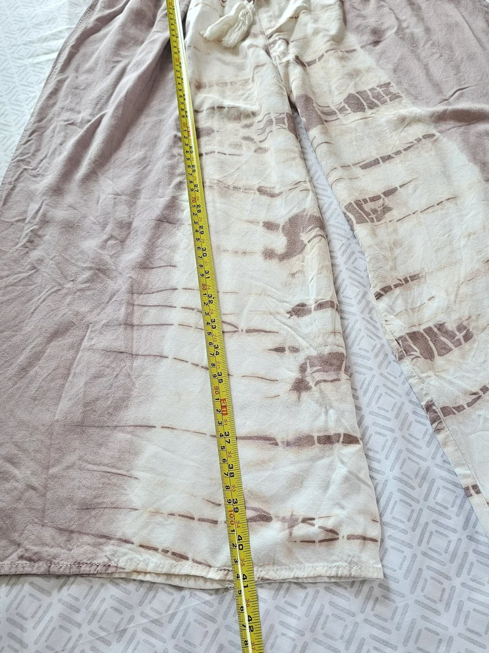 Ocean Drive Brown Tie-Dye Off-Shoulder Wide-Leg Jumpsuit Medium